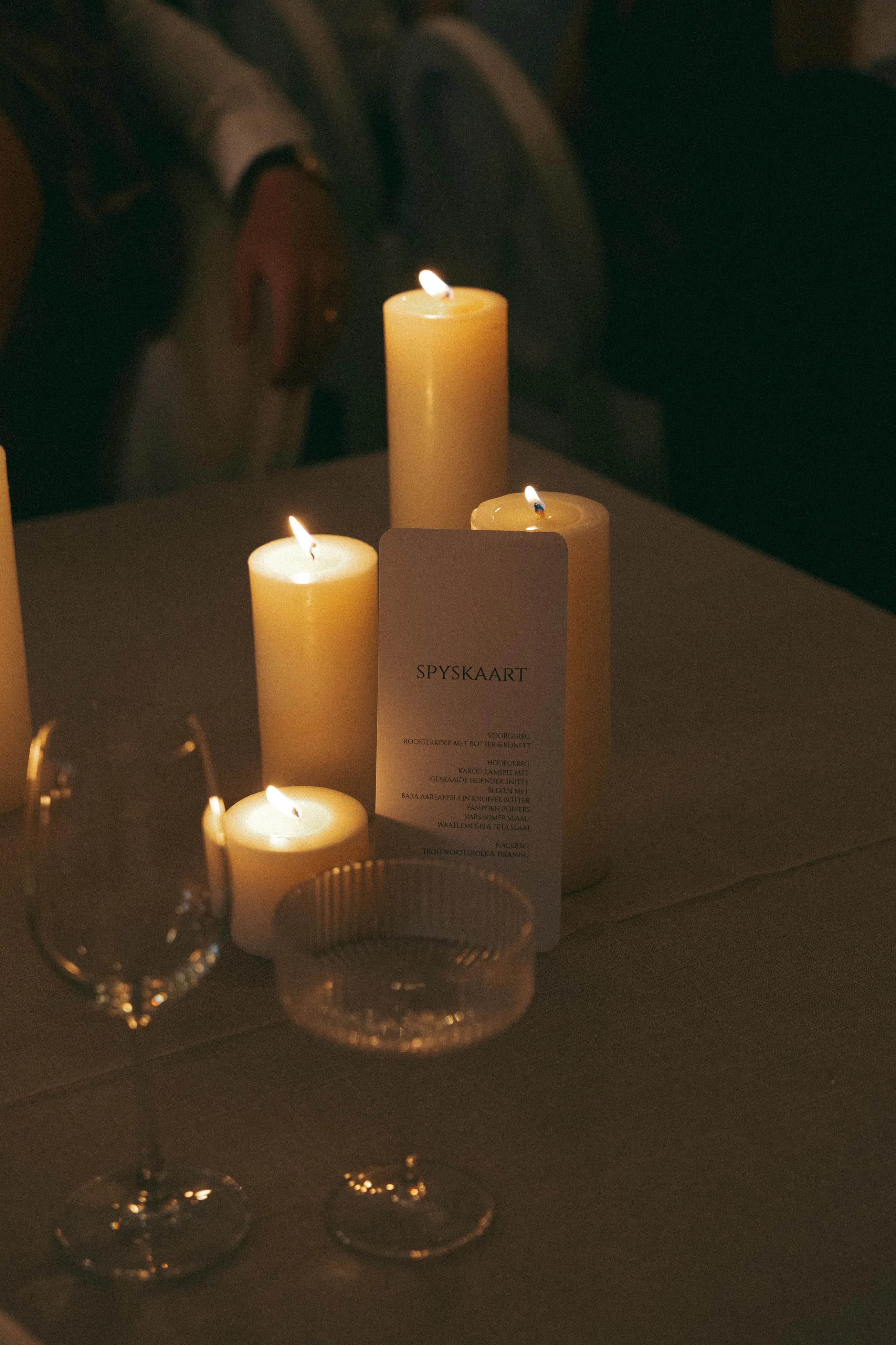 Luxury floral and candle event styling